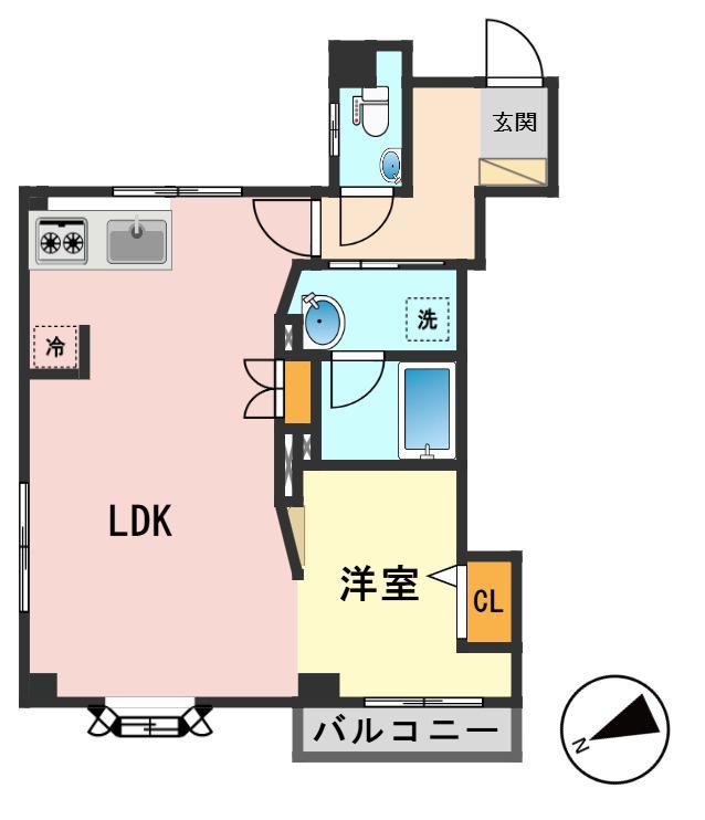 バームプレイス新小岩(1LDK/3階)の間取り写真