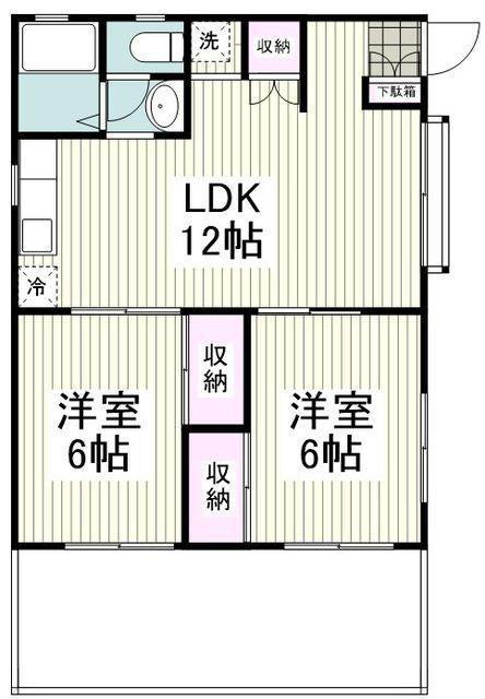 フランクシャトル(2LDK/1階)の間取り写真