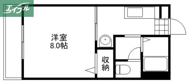 ディアス21C(1K/2階)の間取り写真