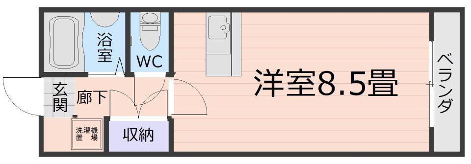 JAウイング新屋敷(ワンルーム/2階)の間取り写真