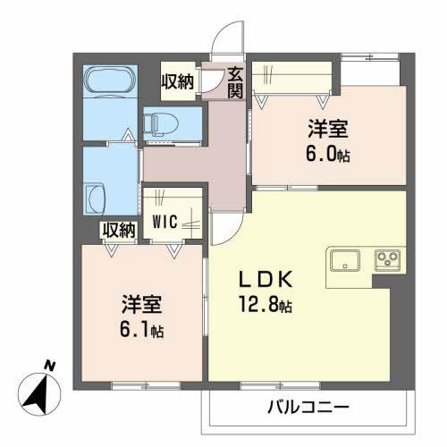 BEREO.KAWANO(2LDK/1階)の間取り写真