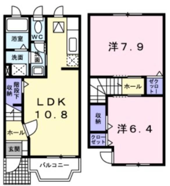 セレーノ参番館(2LDK/1階)の間取り写真