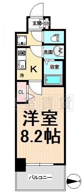 プレサンス上前津プレス(1K/8階)の間取り写真