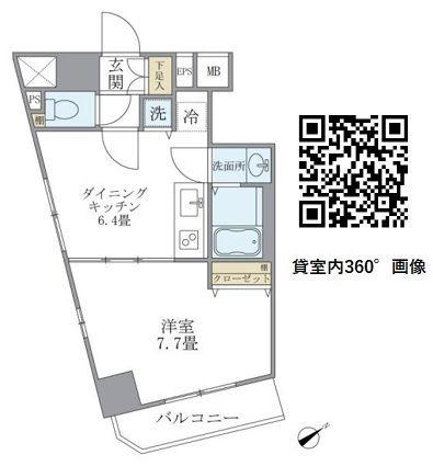 KDXレジデンス元浅草(1DK/10階)の間取り写真