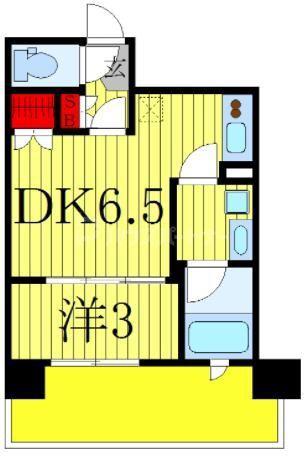 パークアクシス柏(1DK/13階)の間取り写真