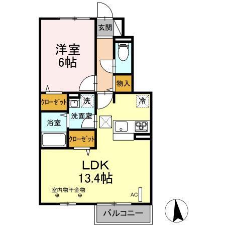 メゾンルミエール(1LDK/1階)の間取り写真