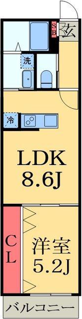 BR道表(1LDK/2階)の間取り写真