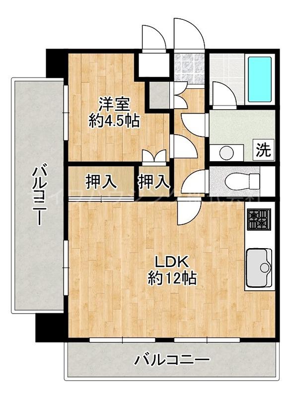 グランデ蕨(1LDK/4階)の間取り写真