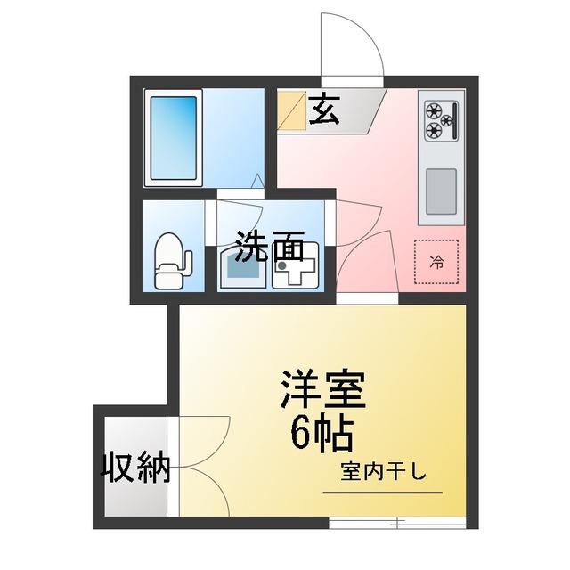 ウッドビレッジ新江古田(ワンルーム/2階)の間取り写真