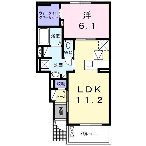 ミストナタール(1LDK/1階)の間取り写真