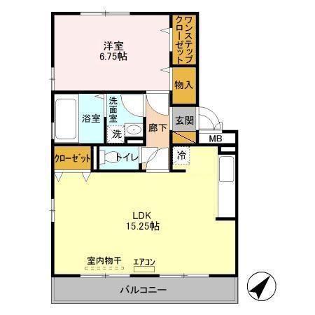 ブエナビスタ(1LDK/2階)の間取り写真