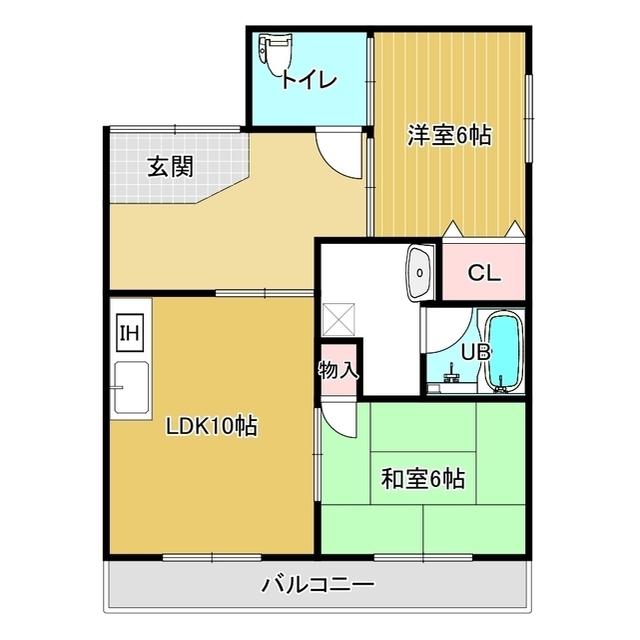 フレーズ向山(2LDK/4階)の間取り写真