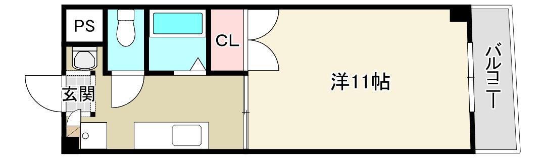 平安ハイツ(1K/4階)の間取り写真
