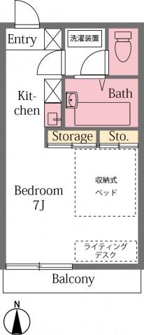 ノーベル(ワンルーム/2階)の間取り写真