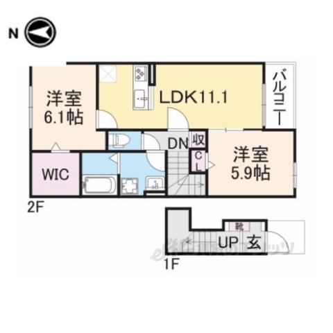 ソレイユ メゾン Ⅱ(2LDK/2階)の間取り写真