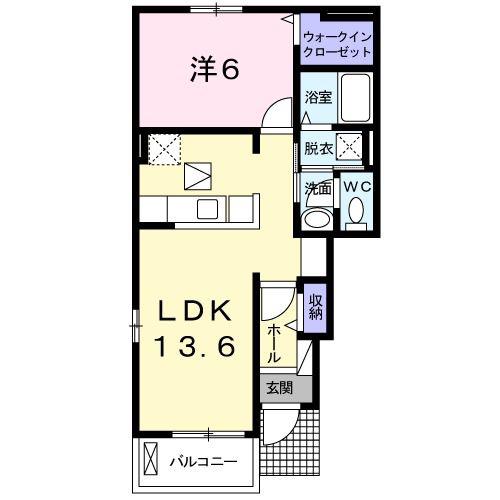 ボワモンターニュ(1LDK/1階)の間取り写真