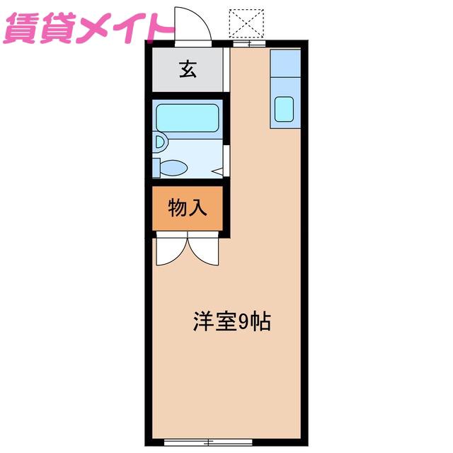 ポポラーレ鈴鹿(ワンルーム/2階)の間取り写真