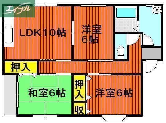 プロムナード(3LDK/3階)の間取り写真