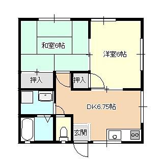 さつきハイツ(2DK/2階)の間取り写真