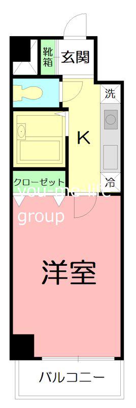アステール湘南(1K/4階)の間取り写真