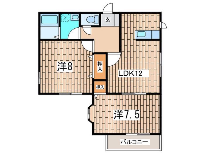 セジュール狩場(2LDK/2階)の間取り写真