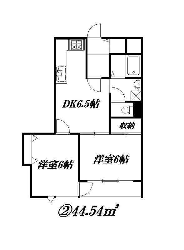 エドケンベルトピア豊中I(2LDK/4階)の間取り写真