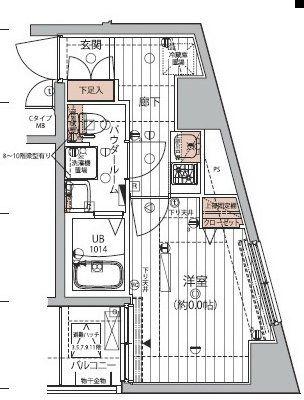 メインステージ北千住II(ワンルーム/10階)の間取り写真