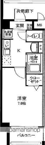 リシェ笹丘(1K/2階)の間取り写真