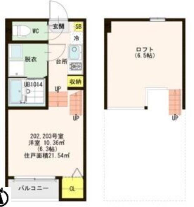 ハーモニーテラス東仙台IV(1K/1階)の間取り写真