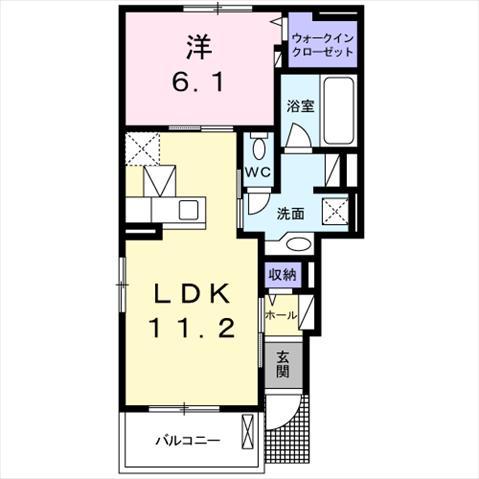 ギャラクシーII(1LDK/1階)の間取り写真
