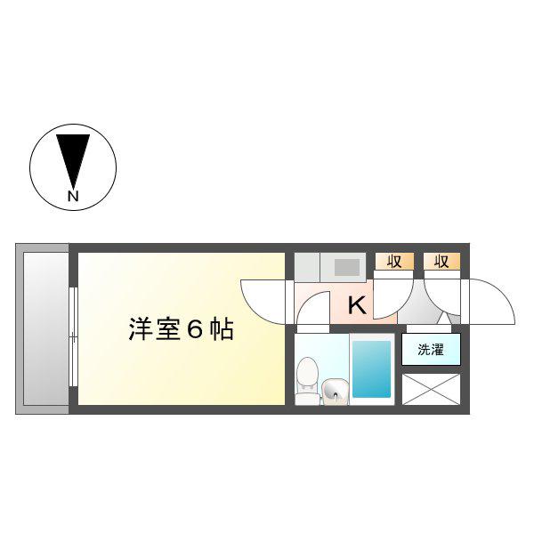 ラフィーネ東横(1K/2階)の間取り写真