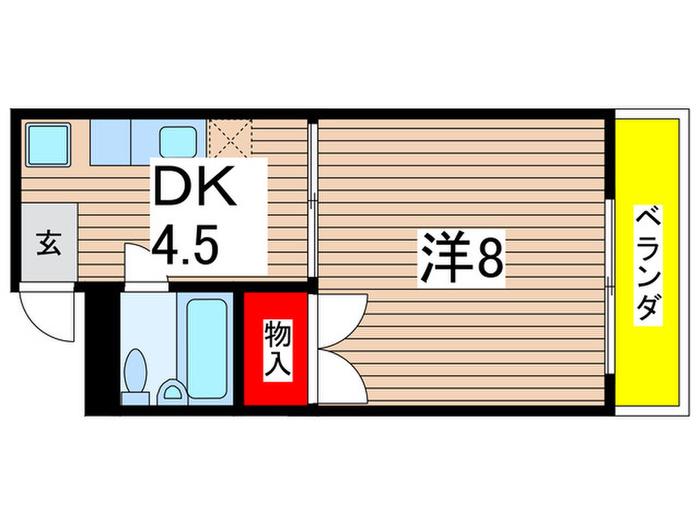 シエ・モア・クレール(1DK/4階)の間取り写真