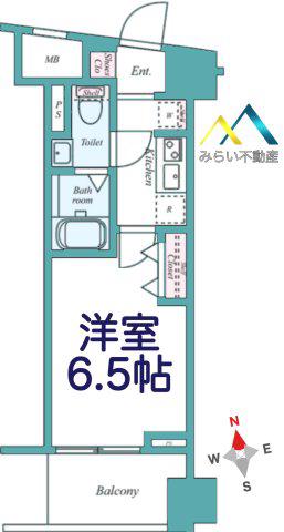 RISING PLACE桜木町三番館(1K/3階)の間取り写真
