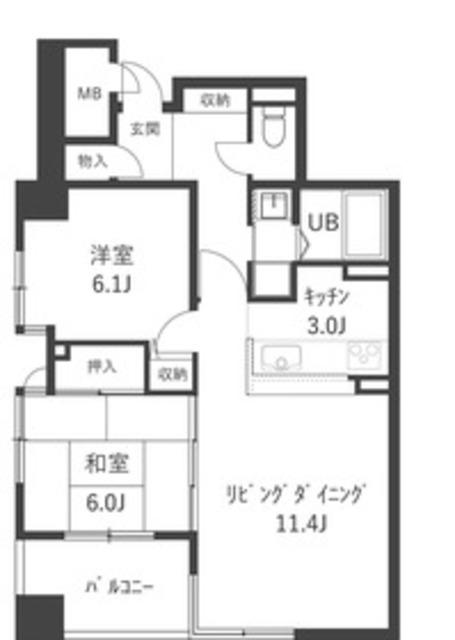 カブラキィノ(2LDK/9階)の間取り写真