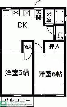 アカギ第一ハイツ(2DK/1階)の間取り写真