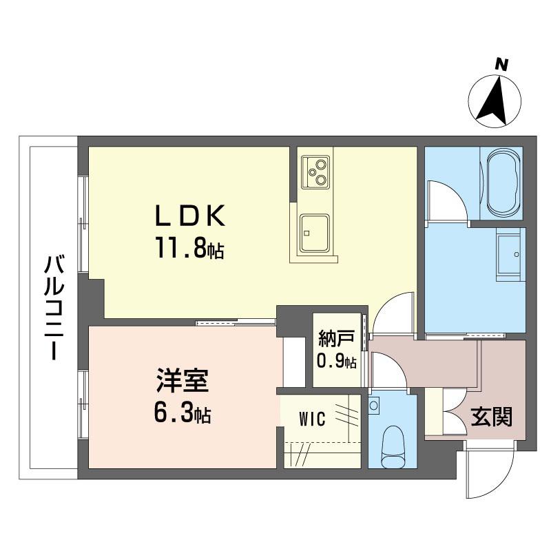 ルナマーレ鎌倉(1LDK/2階)の間取り写真