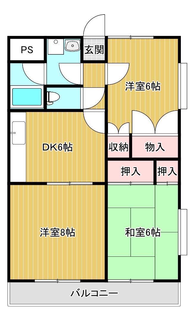 レイソル96(3DK/3階)の間取り写真