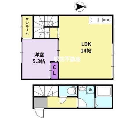 CASSA(1LDK/1階)の間取り写真