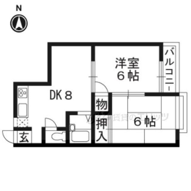 リバ-ライフ三島(2LDK/3階)の間取り写真