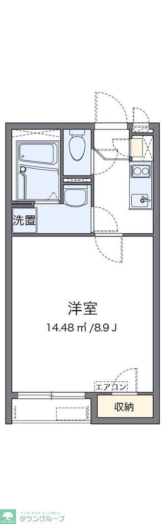 クレイノニュー荒牧町(1K/2階)の間取り写真
