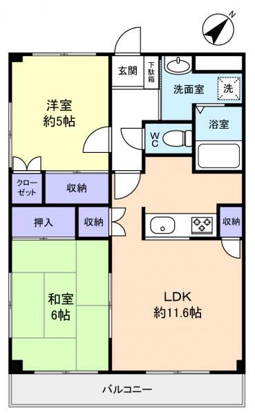 アネックス296(2LDK/1階)の間取り写真