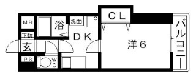 ノウムローザ(1DK/5階)の間取り写真
