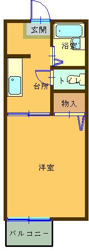 ハイツスカラ(1K/2階)の間取り写真