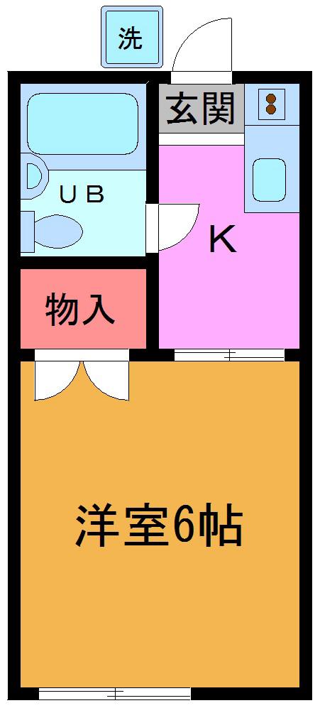 ホワイトハイツ(ワンルーム/2階)の間取り写真
