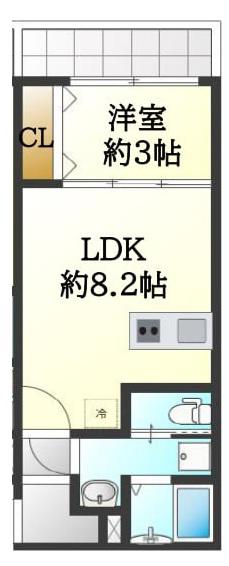 ステリア森之宮(1LDK/1階)の間取り写真