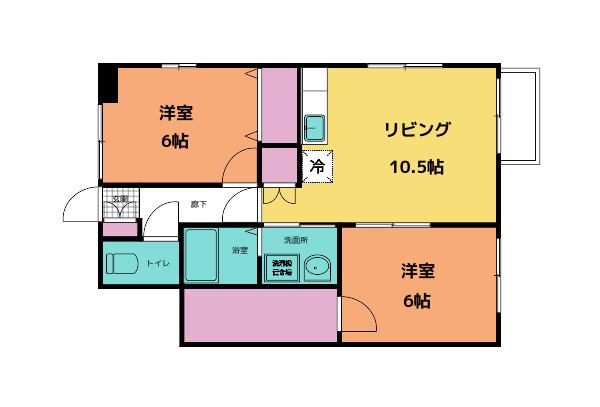 レジデンス内海II(2LDK/1階)の間取り写真