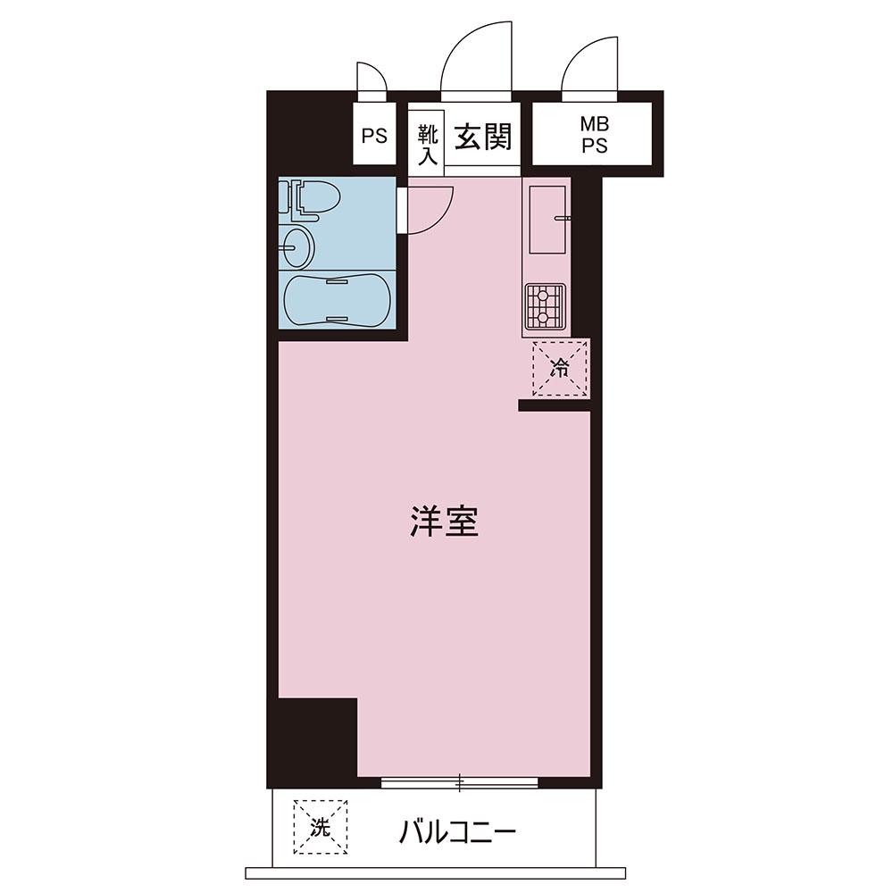 ダイアパレス根岸(ワンルーム/8階)の間取り写真