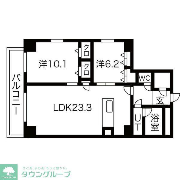 JMFレジデンス名駅南(2LDK/9階)の間取り写真