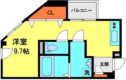M STYLE 川西(1K/4階)の間取り写真