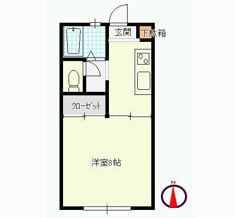 MARRYHOUSE(1K/1階)の間取り写真